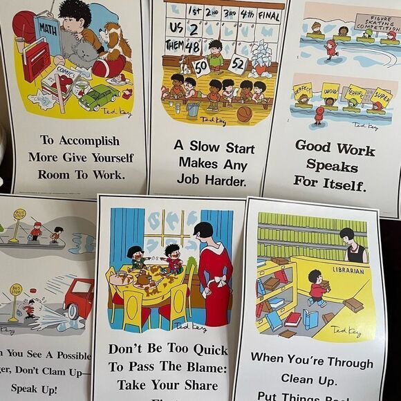 Positive Attitude 1980’s Posters Encourage Do The Right Things set of 6 - Picture 1 of 15